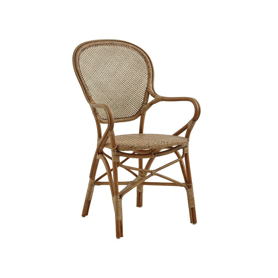 Fauteuil en rotin naturel type médaillon, Rossini