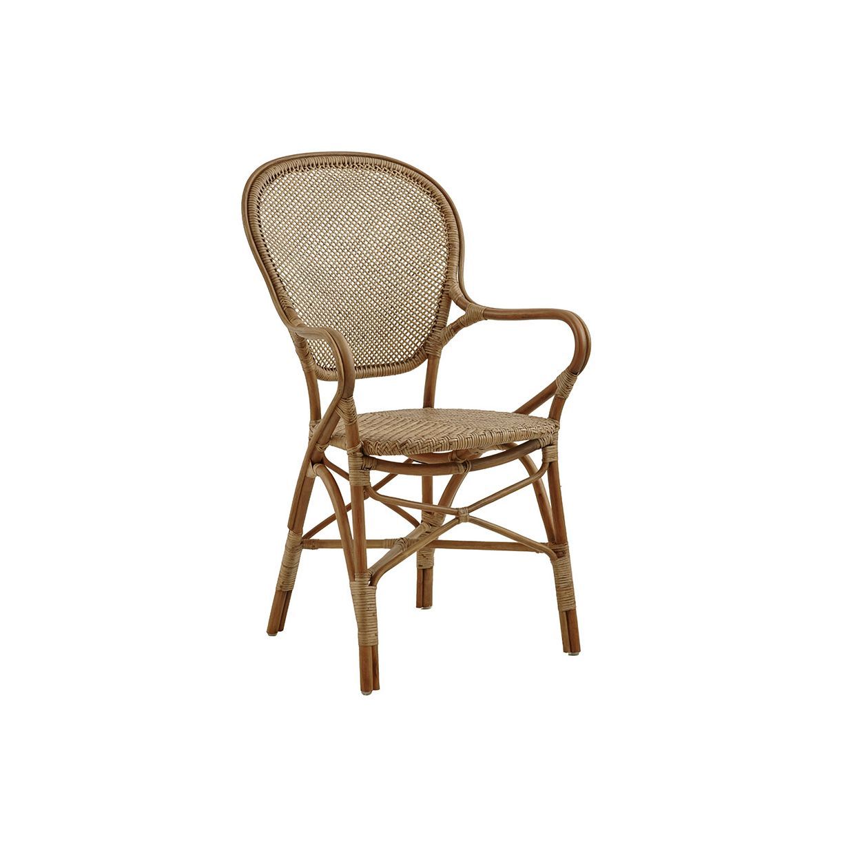 Fauteuil en rotin naturel type médaillon, Rossini