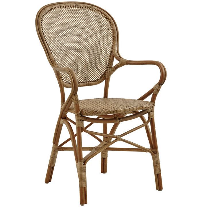 Fauteuil en rotin naturel type médaillon, Rossini