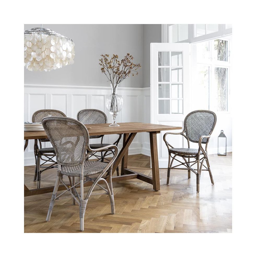Fauteuil en rotin naturel type médaillon, Rossini