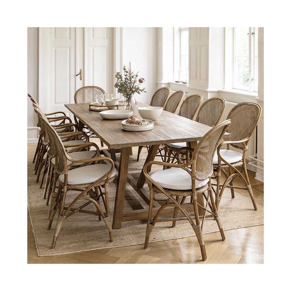 Fauteuil en rotin naturel type médaillon, Rossini