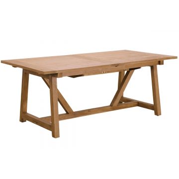 Table en teck ancien avec 1 rallonge 200 / 280 cm
