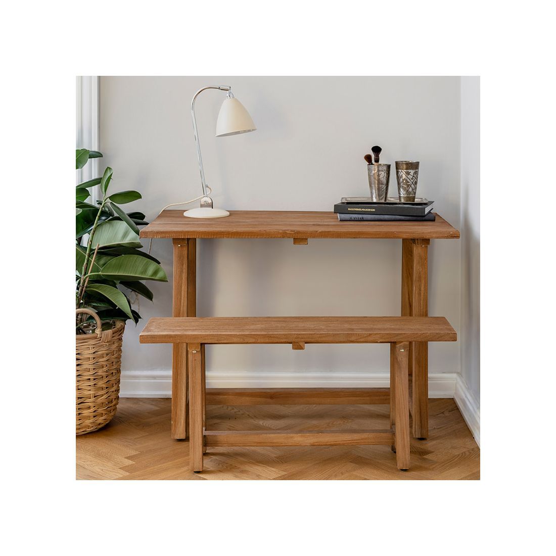 Bureau en teck ancien 110 cm