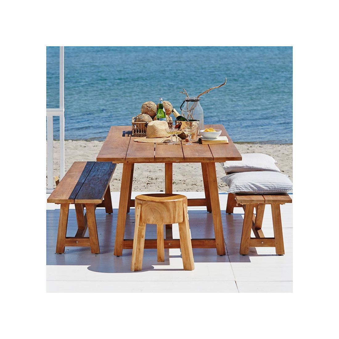 Banc de table de jardin, 220 cm