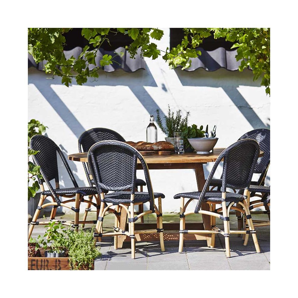 Table ronde en teck pour le jardin 160 cm