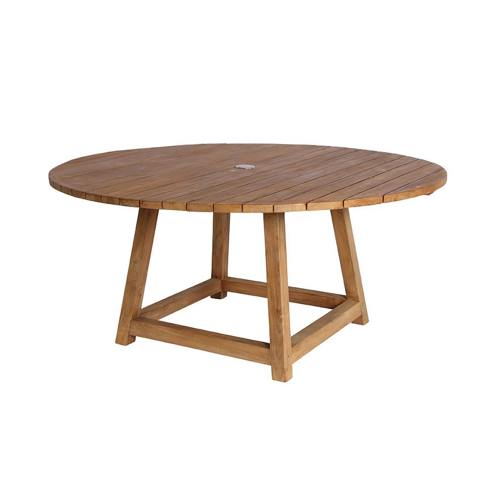 Table ronde en teck pour le jardin 160 cm