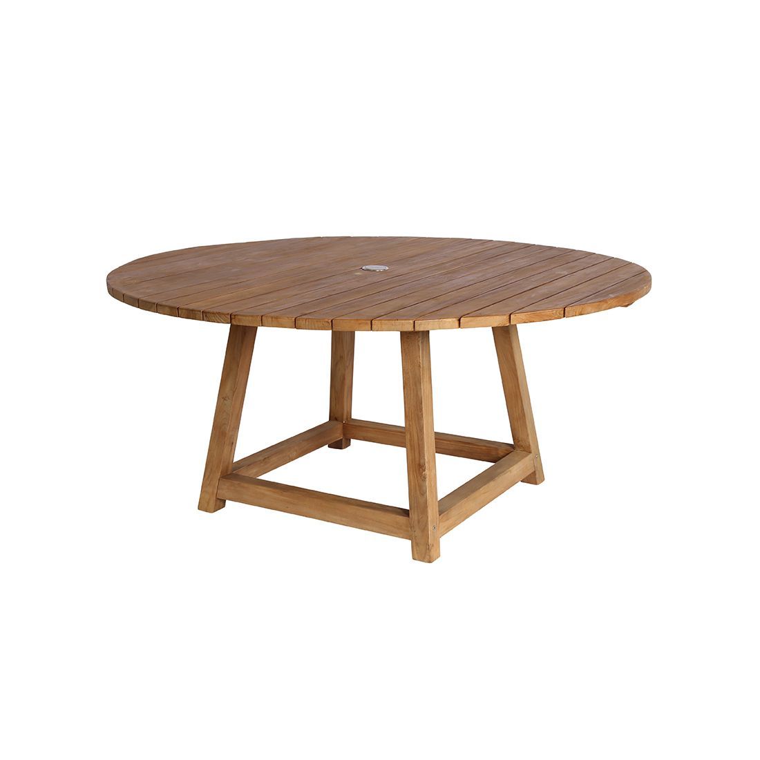 Table ronde en teck pour le jardin 160 cm