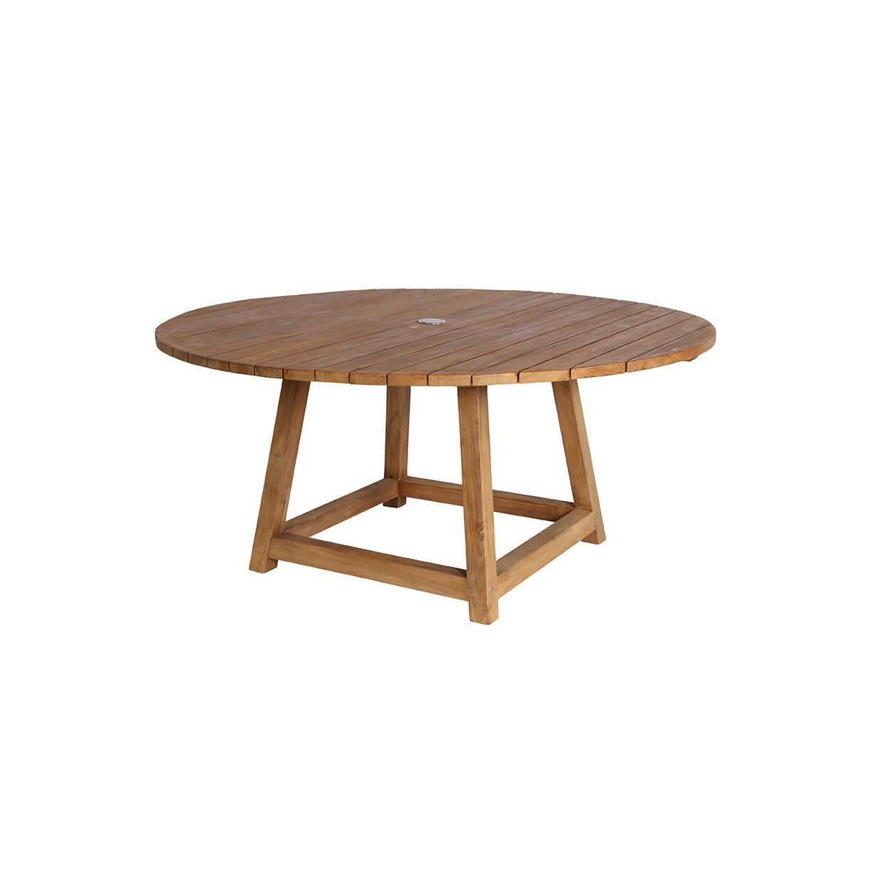 Table ronde en teck pour le jardin 160 cm