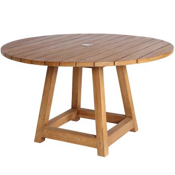 Table ronde en teck pour le jardin 120 cm