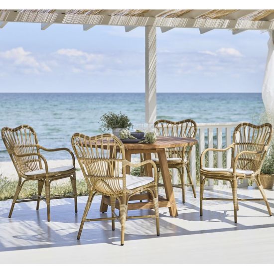 Table ronde en teck pour le jardin 120 cm