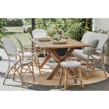 Fauteuil en rotin naturel et résine tressée, empilable