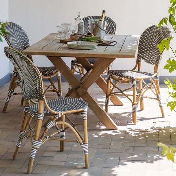 Chaise de jardin en rotin naturel et résine tressée