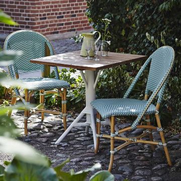 Chaise de jardin en rotin naturel et résine tressée empilable, Sofie