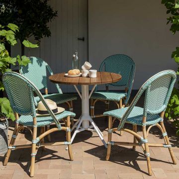 Chaise de jardin en rotin naturel et résine tressée empilable, Sofie