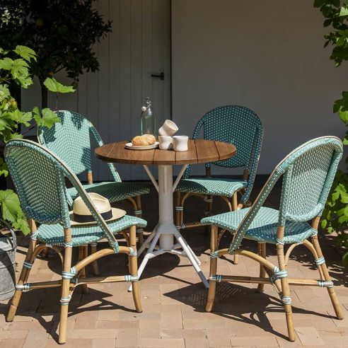 Chaise de jardin en rotin naturel et résine tressée empilable, Sofie