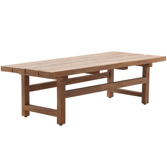 Table basse de jardin en teck massif 140 cm