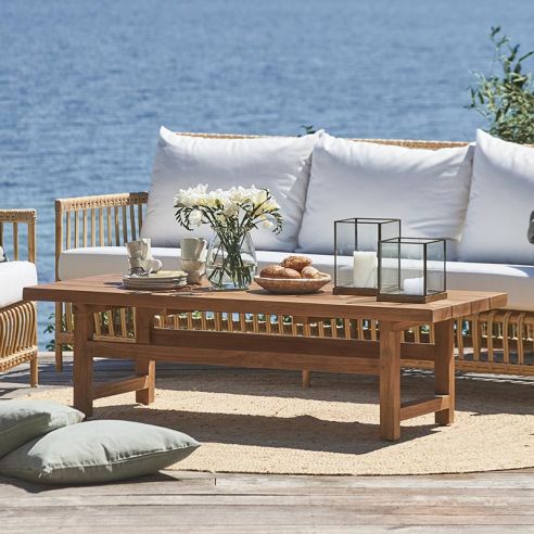 Table basse de jardin en teck massif 140 cm Table basse de jardin en teck massif 140 cm