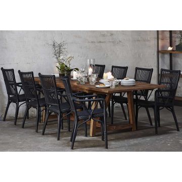 Table en teck ancien avec 1 rallonge 200 / 280 cm
