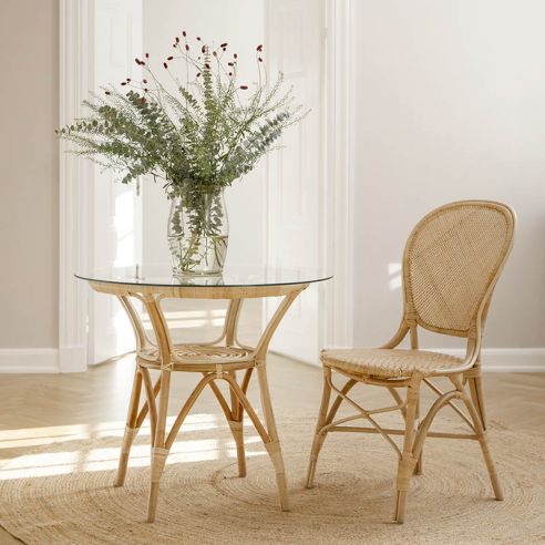 Chaise en rotin naturel type médaillon, Rossini