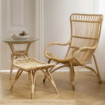 Repose pieds en rotin naturel, Monet de Sika Design