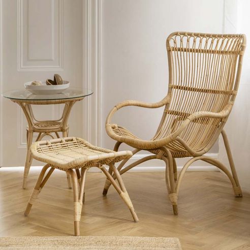 Repose pieds en rotin naturel, Monet de Sika Design