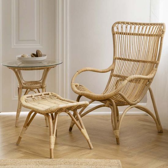 Repose pieds en rotin naturel, Monet de Sika Design