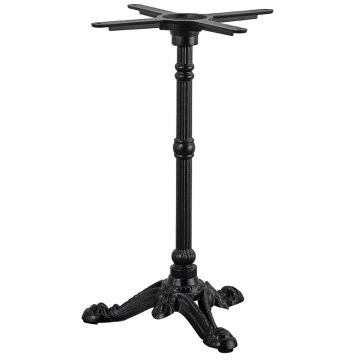 Table de bar ronde 80 cm en teck et pieds en fonte