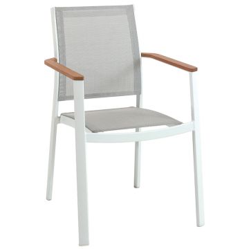 Fauteuil empilable avec accoudoir en teck, Bilbao
