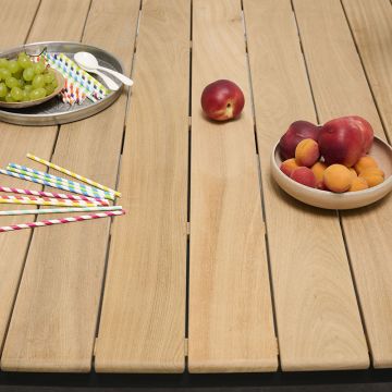 Table de jardin 200 x 120 cm en alu et bois de roble, Cordial