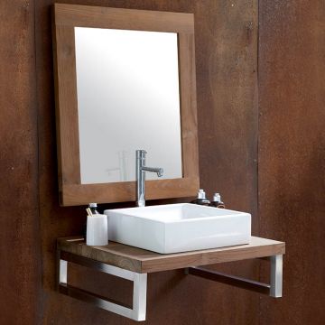 Miroir salle de bain en teck