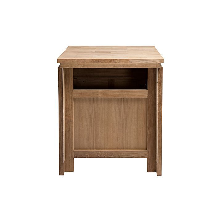 Meuble vasque teck 65 cm, plan de toilette bois/pierre naturelle, Origin