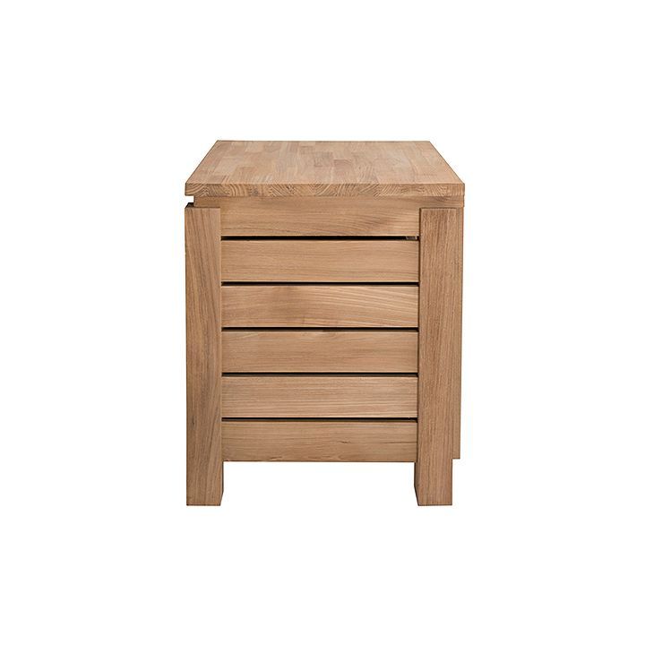 Meuble vasque teck 65 cm, plan de toilette bois/pierre naturelle, Origin