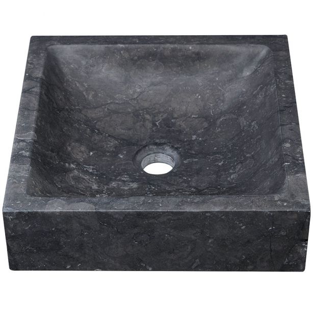 Vasque design en pierre, carrée 36,5 cm