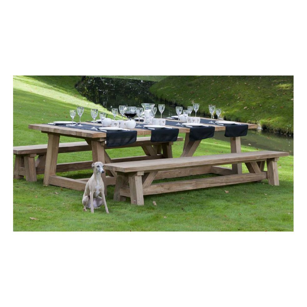 Banc en vieux teck 300 cm, modèle Cottage