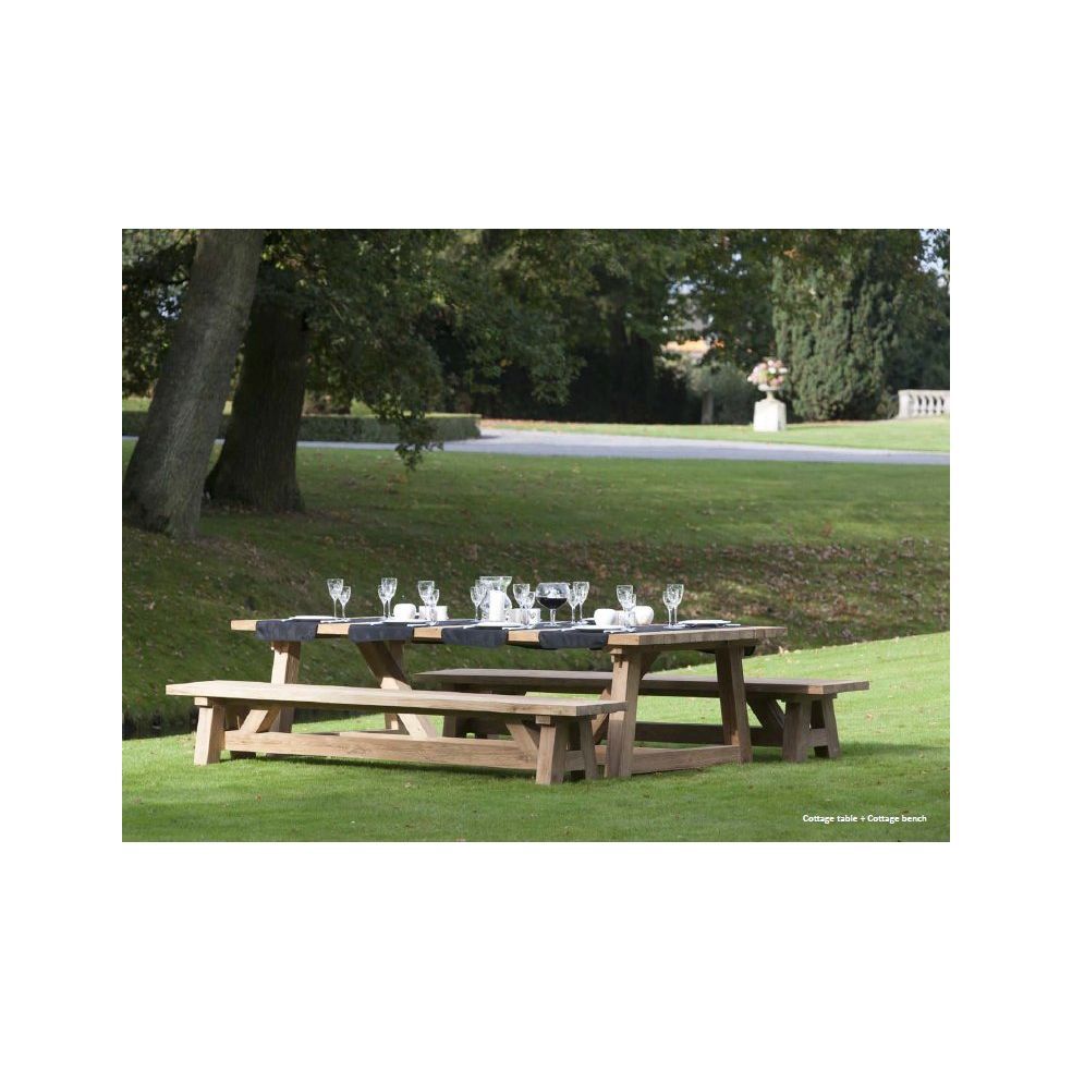 Banc en vieux teck 300 cm, modèle Cottage