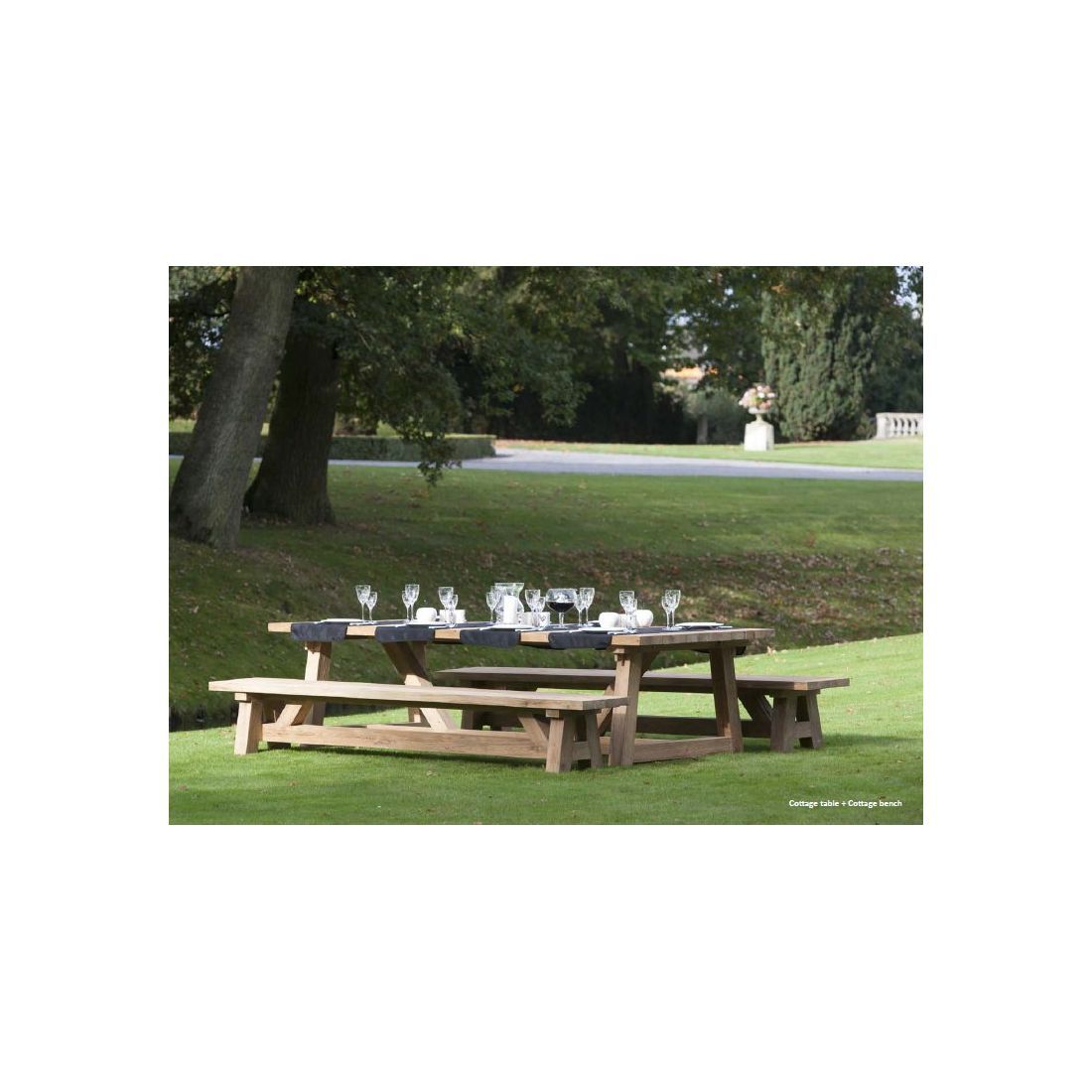 Banc en vieux teck 300 cm, modèle Cottage