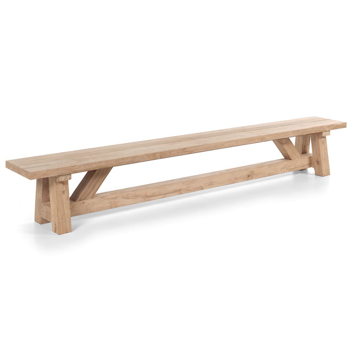 Banc en vieux teck 300 cm, modèle Cottage