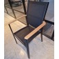 Fauteuil empilable avec accoudoir en teck, Bilbao