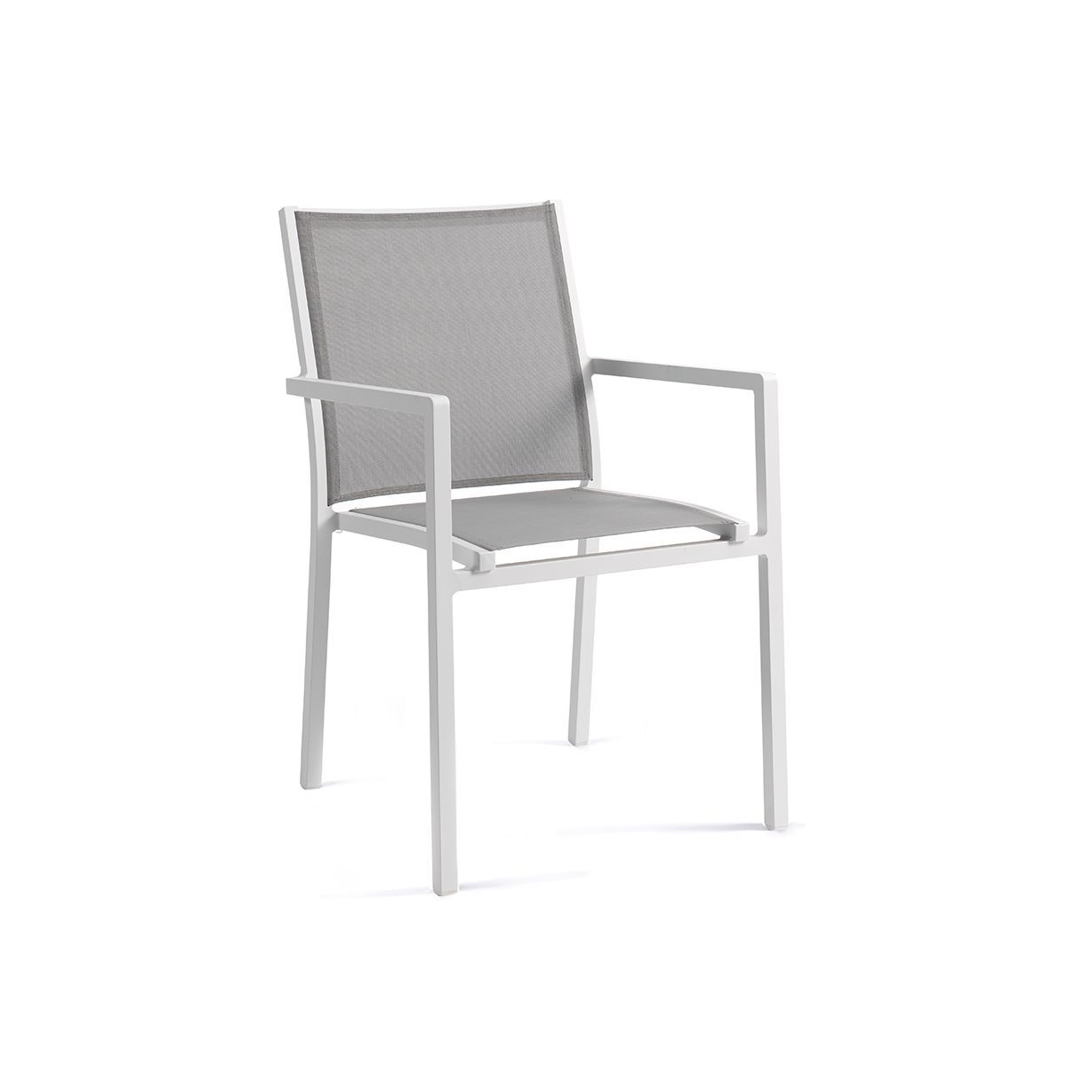 Fauteuil de jardin empilable en aluminium et textylène, Bari