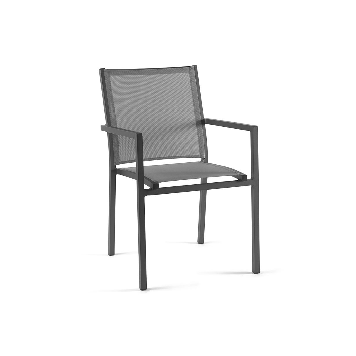 Fauteuil de jardin empilable en aluminium et textylène, Bari