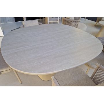 Table avec plateau en céramique d 150 cm et pied central, Romero