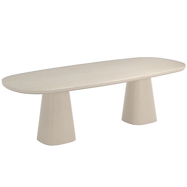 Table avec plateau en céramique 260 cm et pied central, Romero