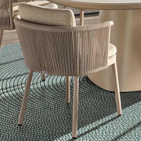 Fauteuil de jardin avec coussins ton lin / beige, Mendoza