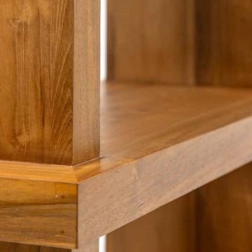 Bibliothèque de 3 longues étagères en teck 210x76 cm