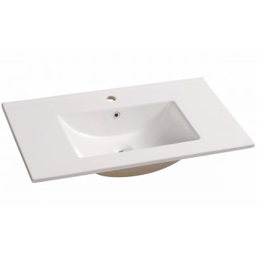 Meuble vasque en chêne avec piètement métal, 80 cm, Streamline