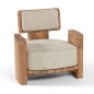 Fauteuil Fiona, teck recyclé, tissu agora