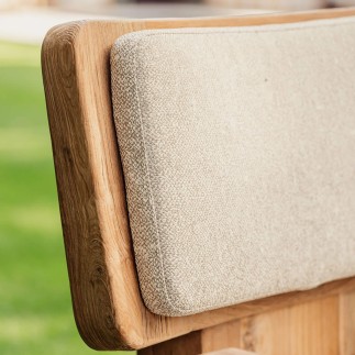 Fauteuil Fiona, teck recyclé, tissu agora