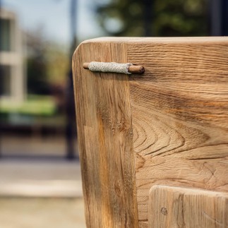 Fauteuil Fiona, teck recyclé, tissu agora