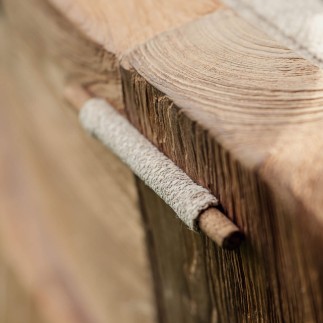 Fauteuil Fiona, teck recyclé, tissu agora