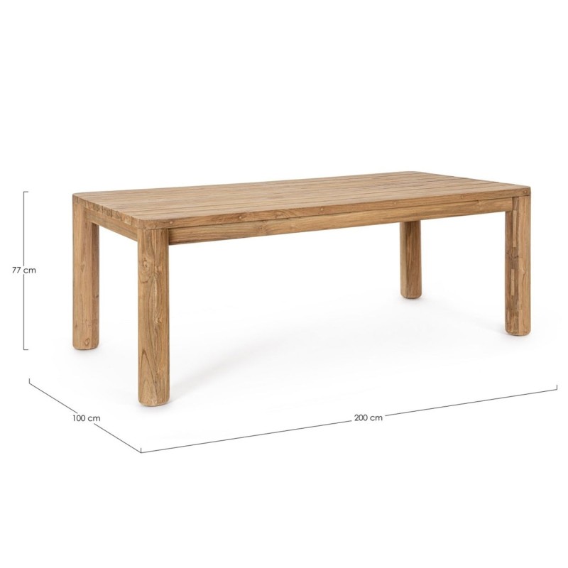 Table de jardin en teck recyclé Maverick  | Bizzotto